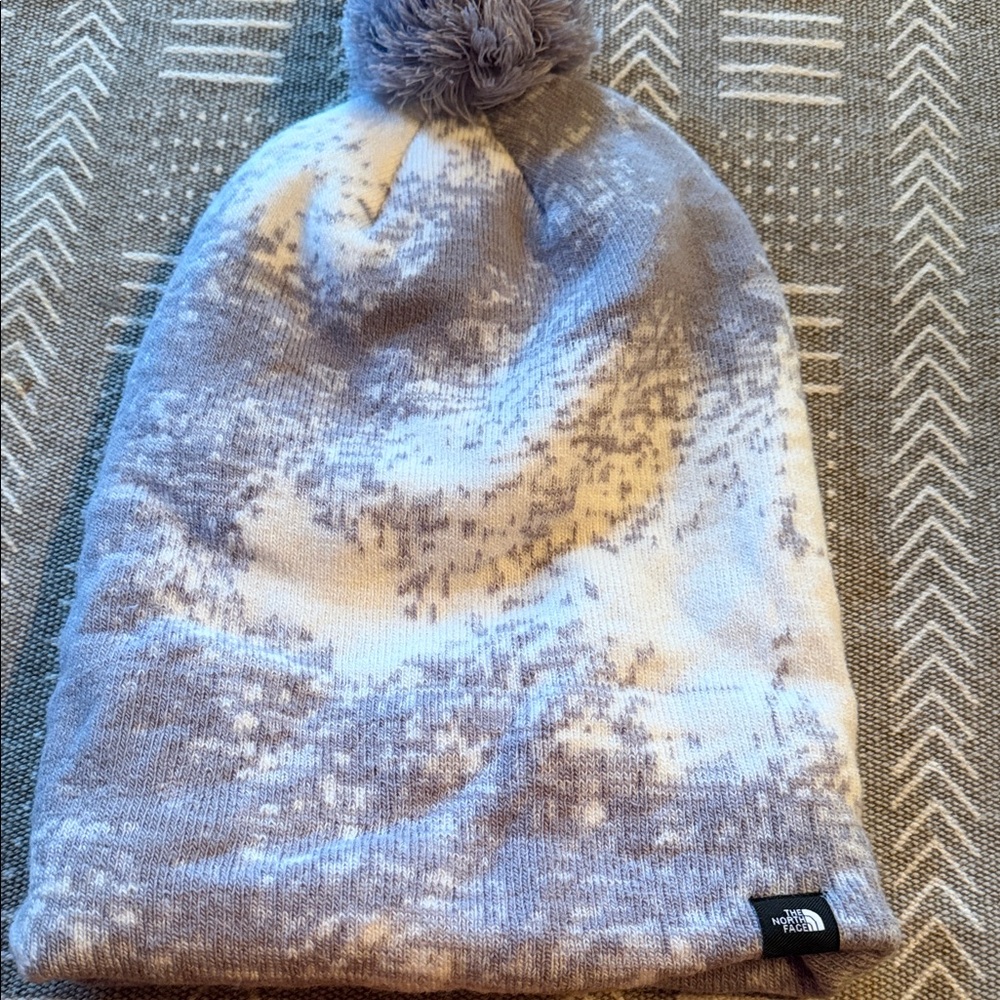 The North Face Purple and Cream Knit Beanie